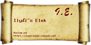 Ilyés Elek névjegykártya