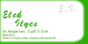 elek ilyes business card